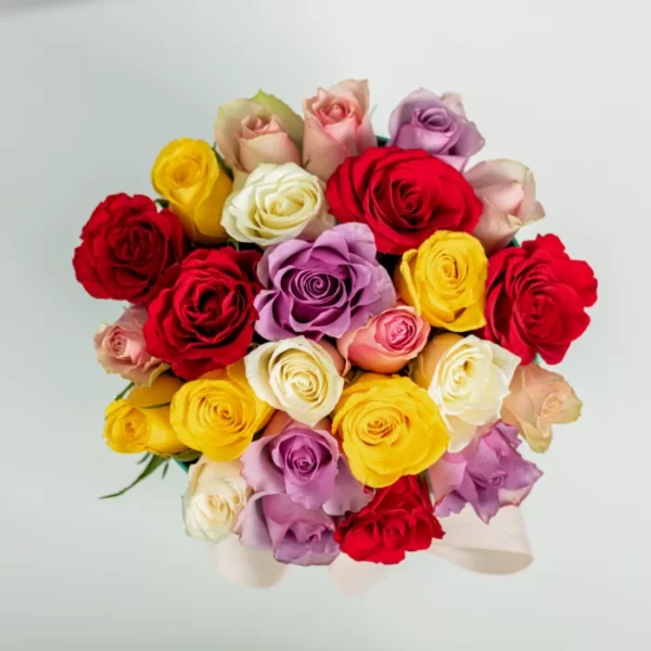 25 miks roz v korobke tiffani